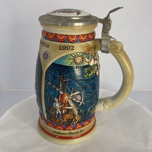 Anheuser Busch Discovery Of America Series Pinta Budweiser Stein - Picture 4 of 11